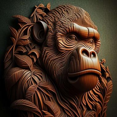 3D model Coco gorilla famous animal (STL)